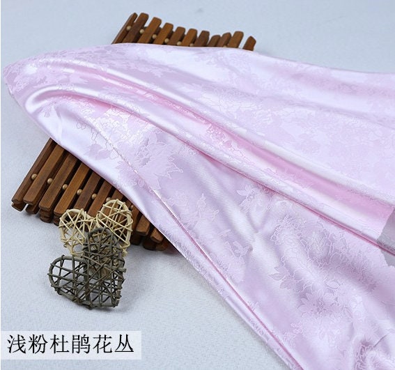 Jacquard Satin Fabric: 59" Rhododendron Antique Cosplay Costume Material