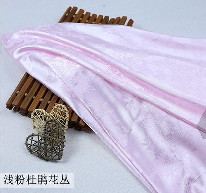 Jacquard Satin Fabric: 59" Rhododendron Antique Cosplay Costume Material