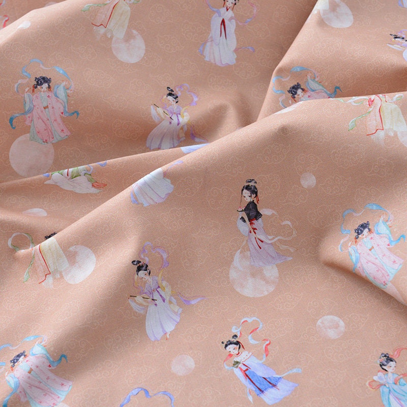 Japanese Cartoon Fairy Fabric: 100% Cotton Sewing Material, 57" Wide