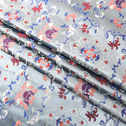 Floral Brocade Fabric: 59"W Chinese Silk Rayon Damask