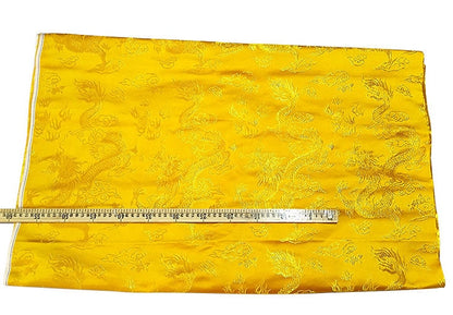 Tissu brocart Dragon d'or : satin jacquard chinois, tissu pour la couture et la décoration intérieure