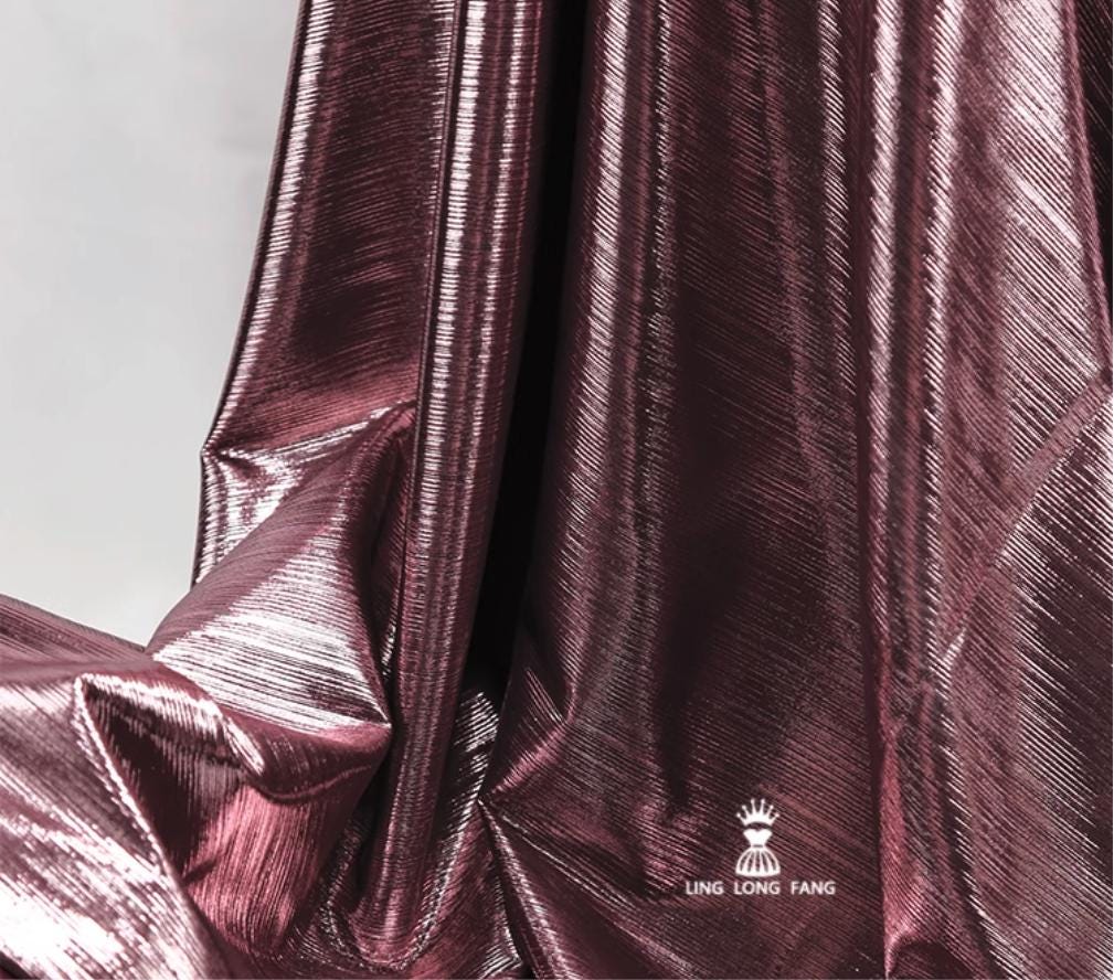 Metallic Foil Striped Knit Fabric: 4-Way Stretch, 56" Wide
