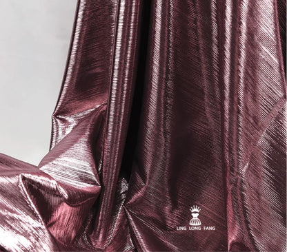Metallic Foil Striped Knit Fabric: 4-Way Stretch, 56" Wide