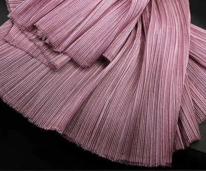 Pleated Organza Fabric: Shiny Crinkled Texture, 55" Wide