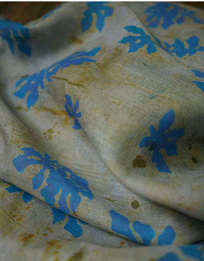 Tissu ramie à motif floral : textile doux pour vêtements et maison, 140 cm de large