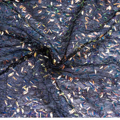 Robe de bal en dentelle à sequins colorés : motif Symphony Gradient Beads, largeur 124 cm