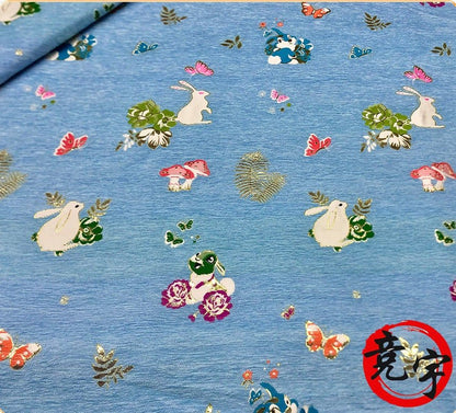 Rabbit Chenille Jacquard Fabric: 59"W Brocade Upholstery, Quilting, Sewing - Poppylollipop