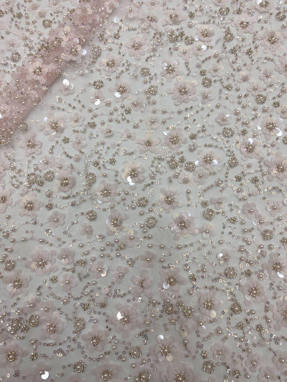 Robe de bal de mariée en dentelle à sequins brodée, 127 cm de large