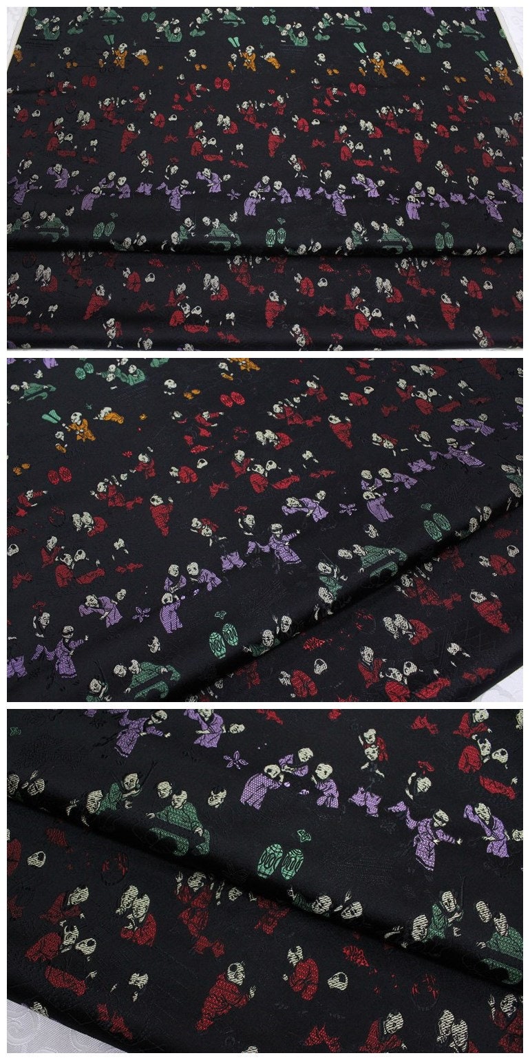 Tissu brocart jacquard à motif floral : élément traditionnel chinois, largeur 75 cm
