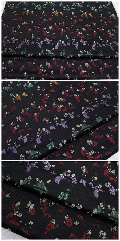 Tissu brocart jacquard à motif floral : élément traditionnel chinois, largeur 75 cm