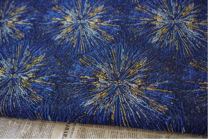 Gold Embroidered Jacquard Fabric: Luxury Floral Upholstery, Costume, Decor