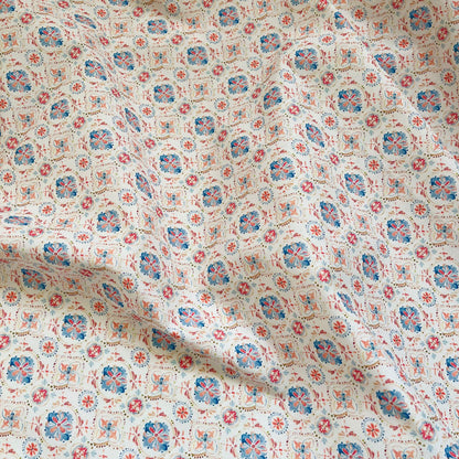 Floral Cotton Fabric: 60s Style Print, 59" Wide, Quilting Sewing