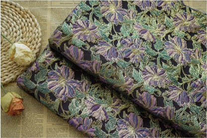 Gold Thread Jacquard Fabric: Retro Reversible Upholstery, Costume, Decor