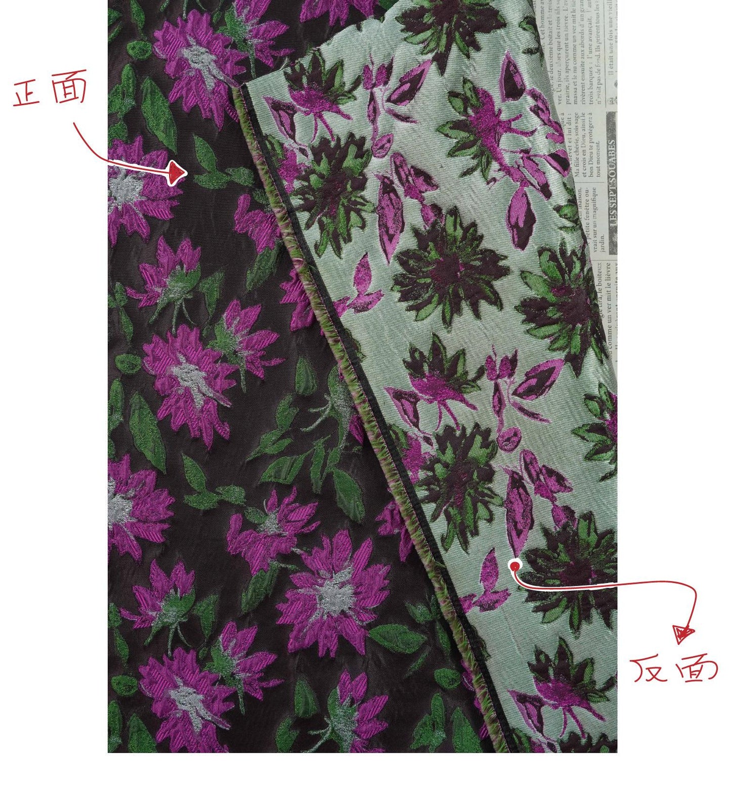 Tissu jacquard style campagne ��� Marguerites abstraites en relief ��� Ameublement, matelassage et grande largeur