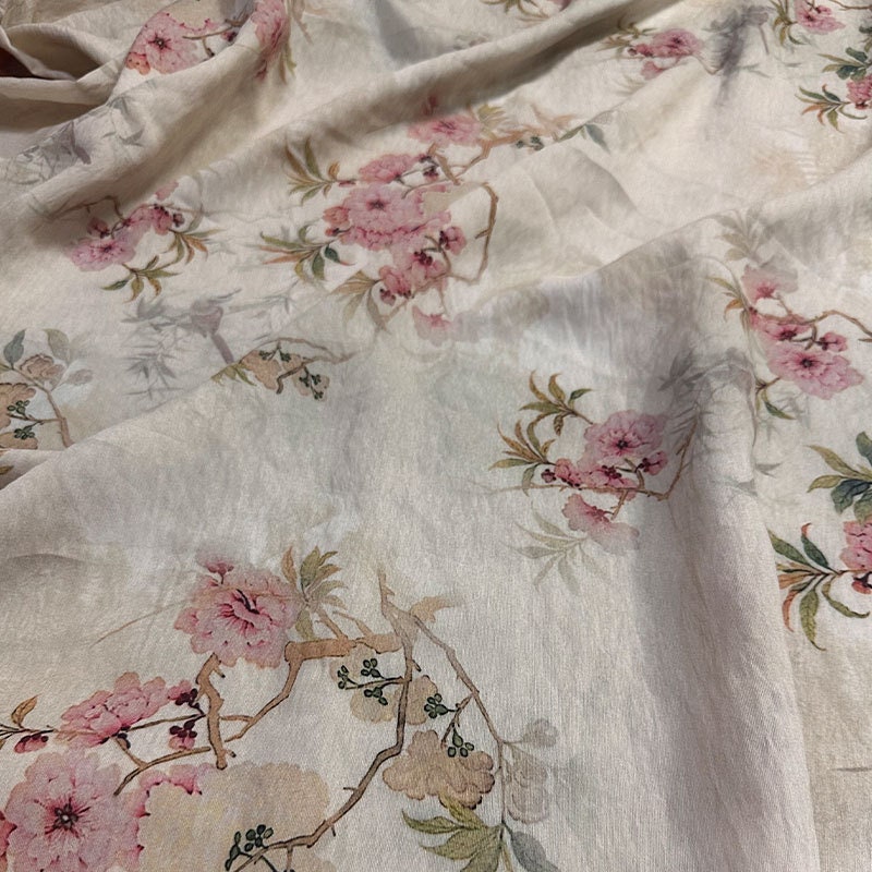Crabapple Floral Tencel Ramie Fabric: Sewing, Dressmaking, DIY