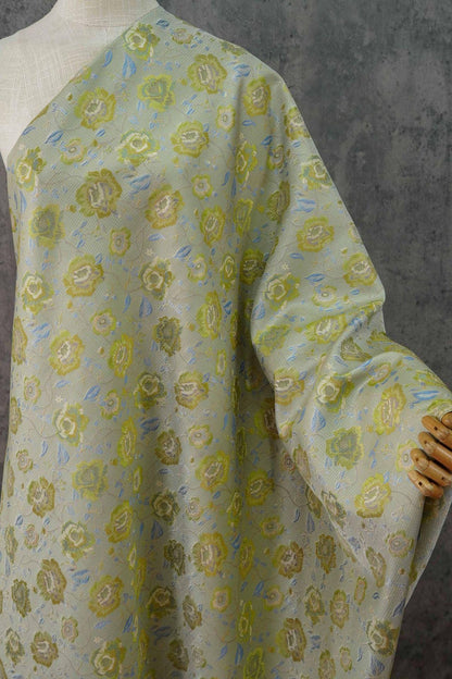 Tissu jacquard à motif floral au mètre, textile teint en fil à motif de fleurs de vigne, matériau pour la couture et l'ameublement, 165 cm de large