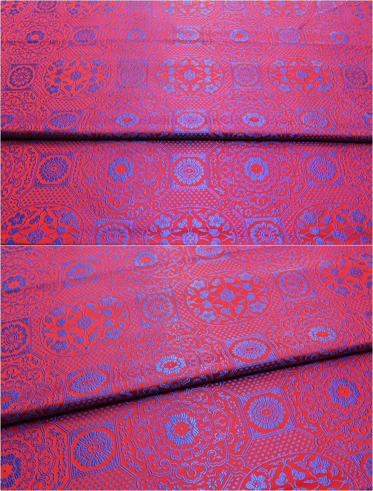 Plum Blossom Brocade Fabric: Chinese Silk Damask, Upholstery & Costume Sewing