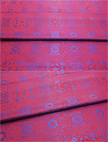 Plum Blossom Brocade Fabric: Chinese Silk Damask, Upholstery & Costume Sewing