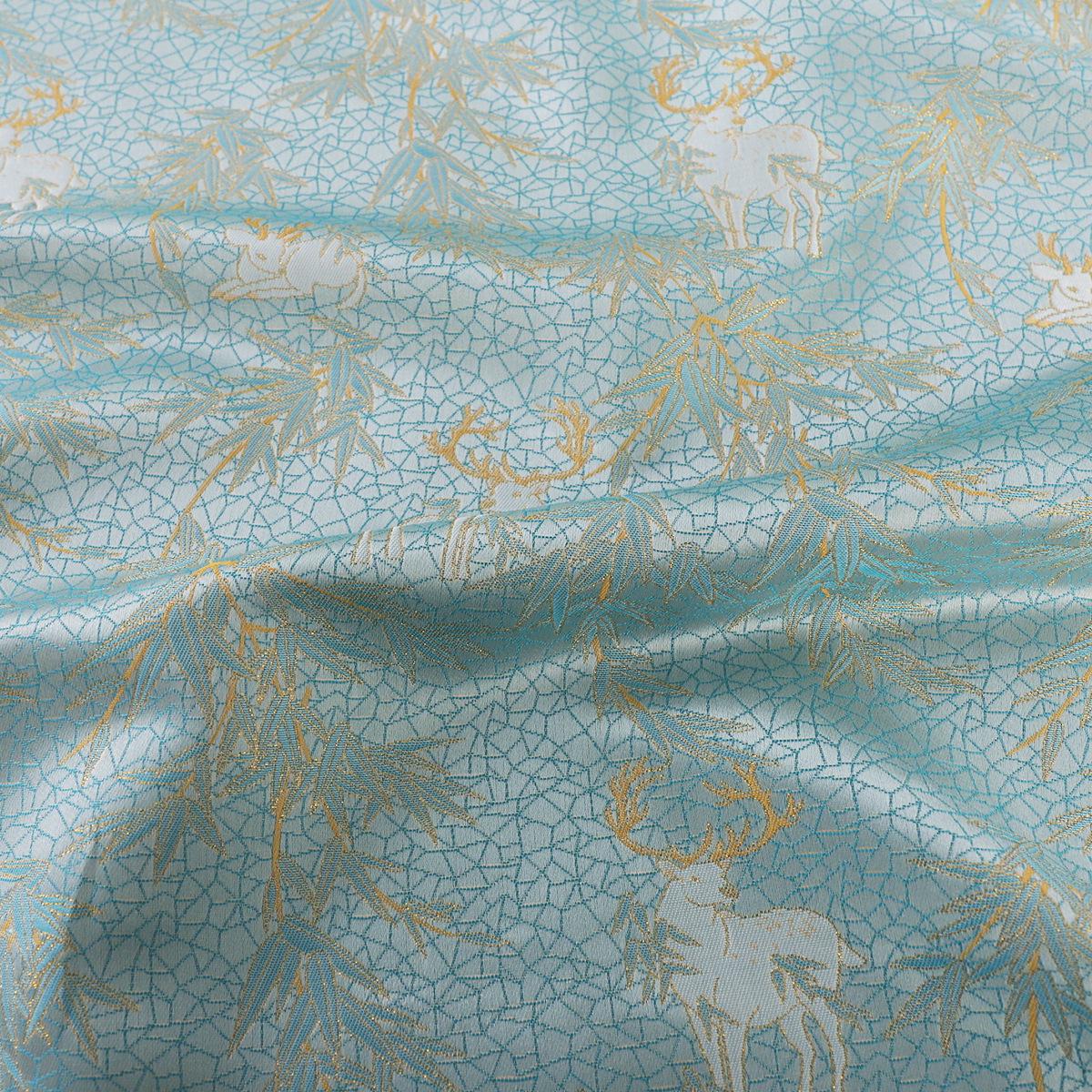 Mongolian Bada Fabric: Tibetan Caisson Pattern, 55"W Polyester
