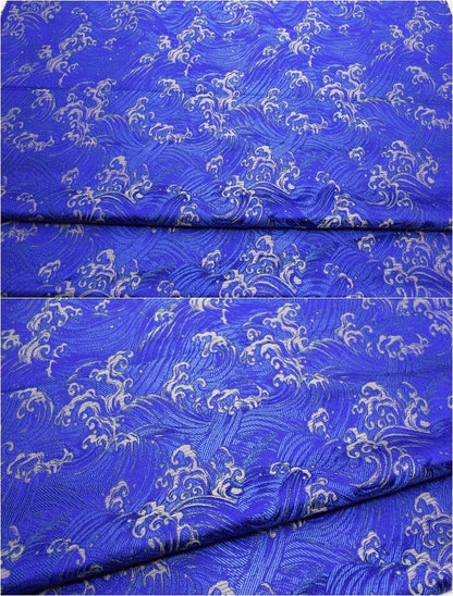Ocean Waves Silk Rayon Brocade Fabric - 29.5"/75cm