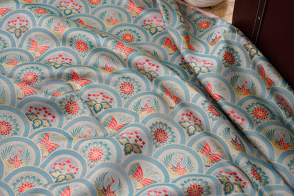 Butterfly Phoenix Jacquard Fabric: Embossed Woven Textile, 64"W