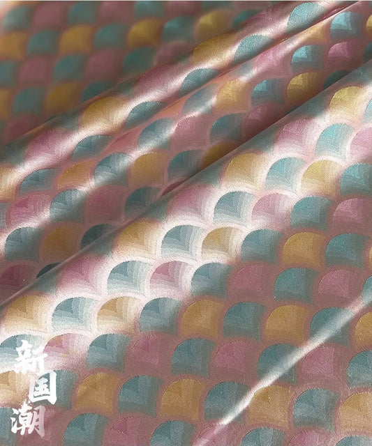 Tissu en rayonne brocart à feuilles superposées : style cheongsam hanfu antique