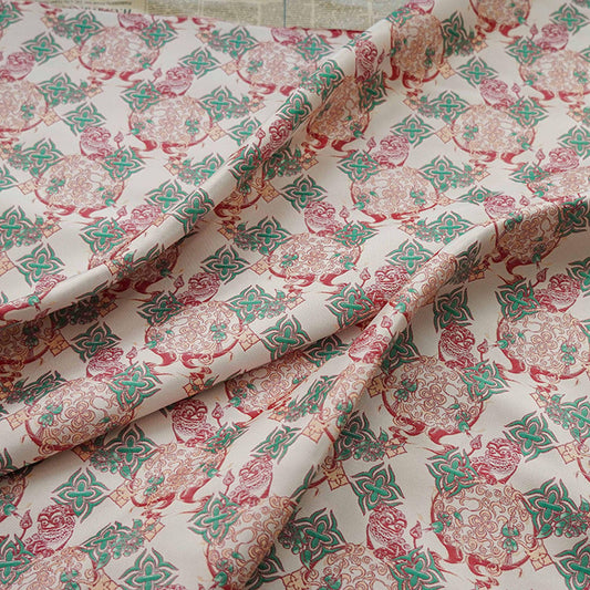 Gold Thread Jacquard Fabric: Chinese New Year Design, 65" Wide