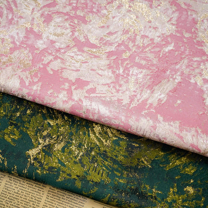 Tissu jacquard à fil doré : texture peinture à l’huile 3D, 168 cm de large