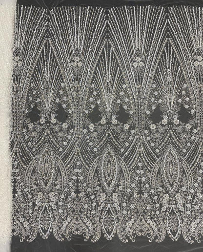 Beaded Sequin Lace Fabric: Floral Appliqu�� Bridal Wedding Dress
