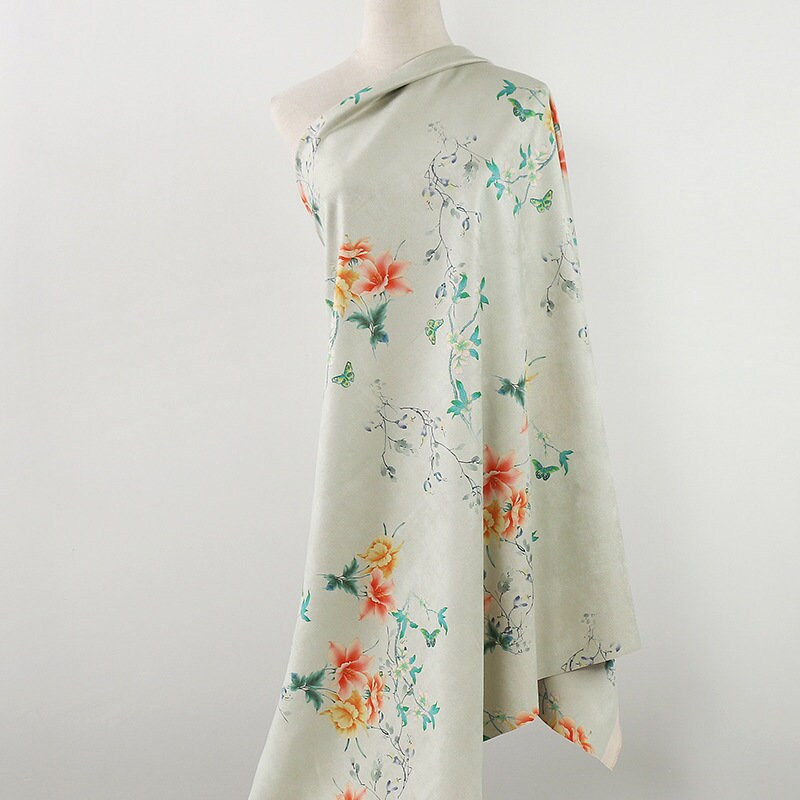 Floral Faux Suede Fabric: 59" Wide Polyester Upholstery