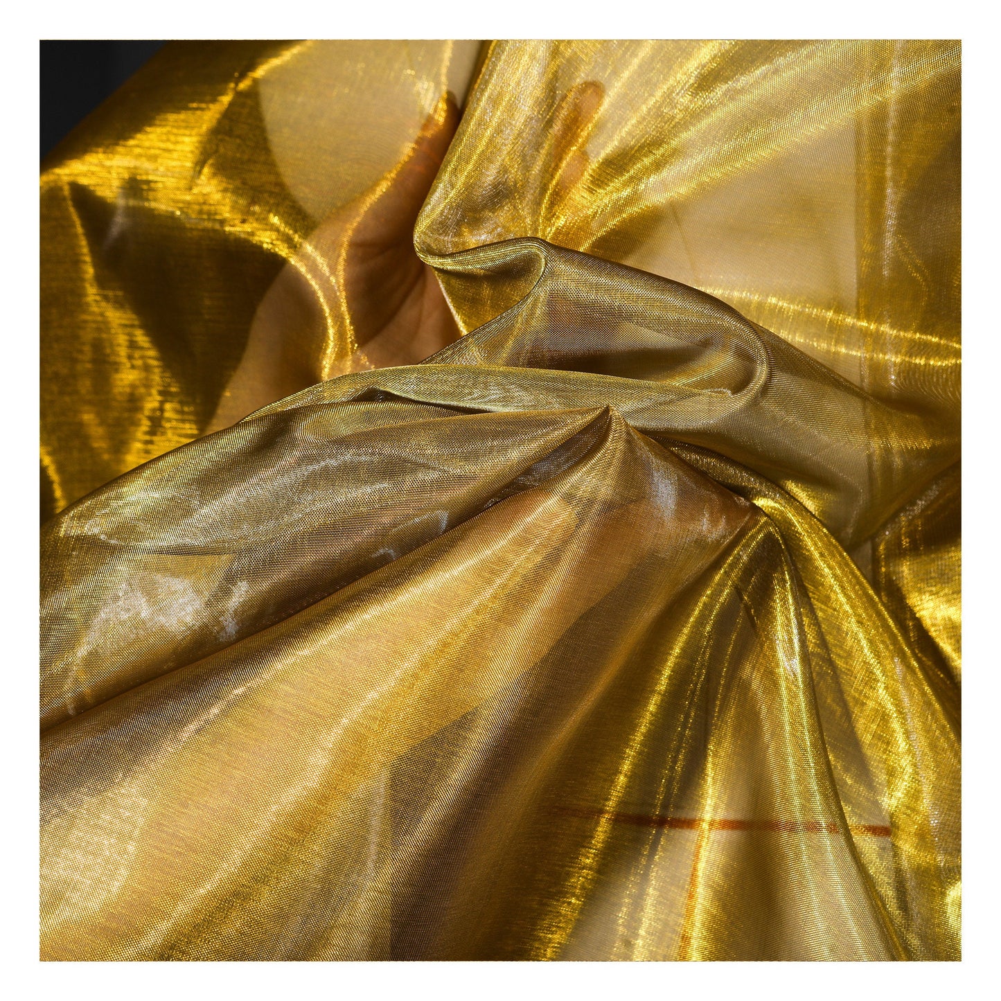 Purple & Gold Organza Fabric: 55" Wide Stiff Designer Material