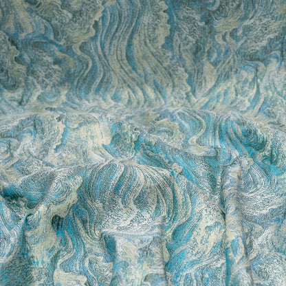Ocean Waves Silk Rayon Brocade Fabric: 59" Wide Sewing Material