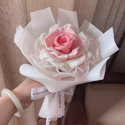 Kit de bouquet de roses au crochet à faire soi-même : kit de matériel pour la confection de fleurs tissées à la main