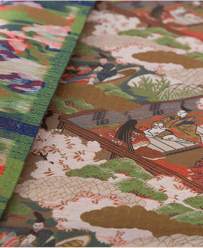 Genji Monogatari Jacquard Silk Brocade Fabric - 59"W Japanese Sewing Fabric