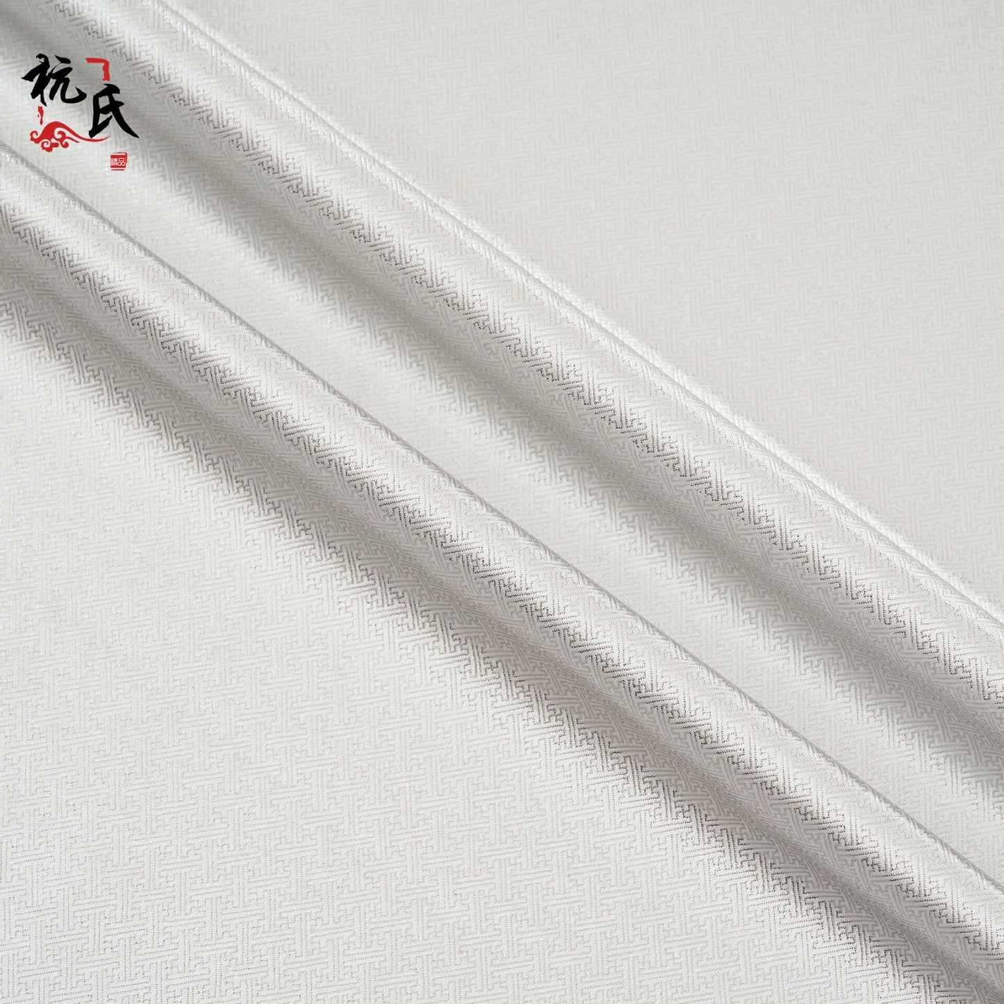 Nishijin Ori Fabric: Japanese Wedding Brocade with Small Grid Jacquard (29.5"W)
