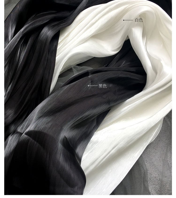 Tissu organza nacré : tissu soyeux pour robes de créateurs, largeur 150 cm (au mètre)