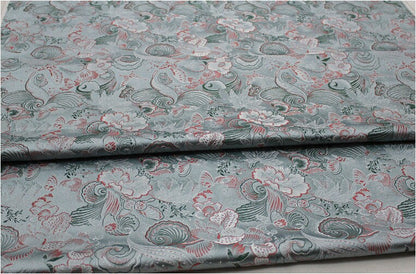 29.5"W Silk Brocade Fabric Butterfly And Peony Flower Design, Wedding Fabric, 8 Colors Chinese Fabric, Upholstery, Quilting & Sewing fabric