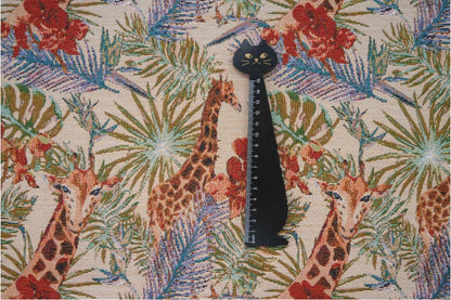 Giraffe Zoo Jacquard Fabric: Autumn Upholstery & Sewing Material