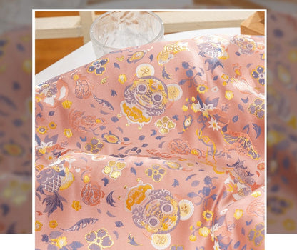 Pink & Gold Tiger Jacquard Brocade Fabric - 59" Wide