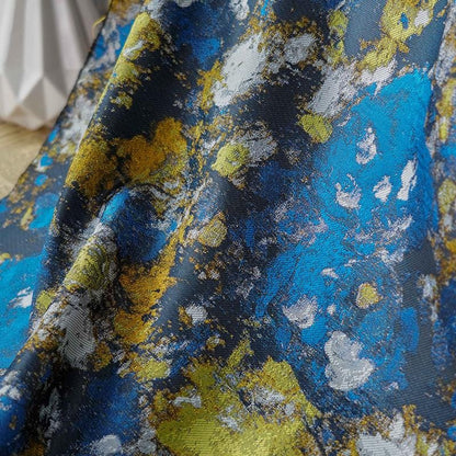 Gold Thread Jacquard Fabric: 3D Oil Painting Texture, 59" Wide - By The Meter