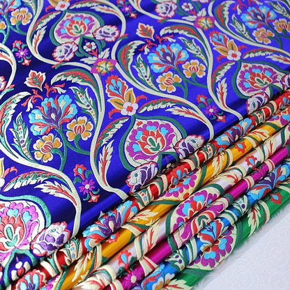 Floral Jacquard Brocade Fabric: Chinese Mongolian Style (By The Meter) - Poppylollipop