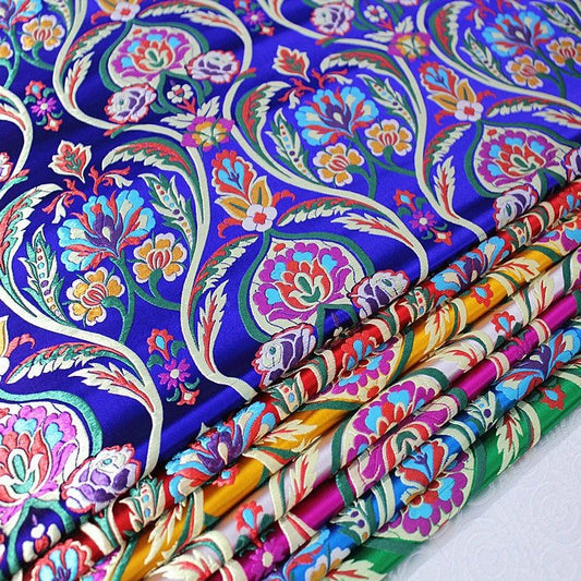 Floral Jacquard Brocade Fabric: Chinese Mongolian Style (By The Meter) - Poppylollipop