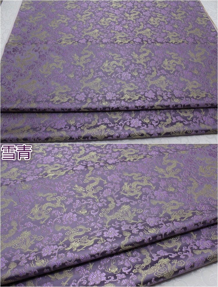 Dragon Brocade Fabric: Multi-Color Floral Silk Rayon Blend
