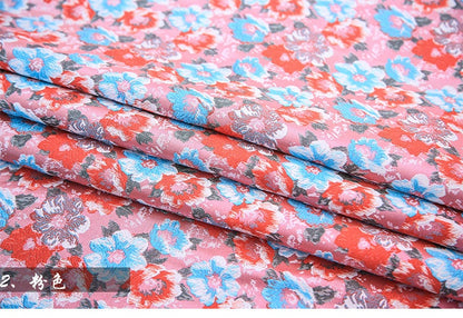 Floral Brocade Jacquard Fabric: 35"W Rayon Dress Fabric