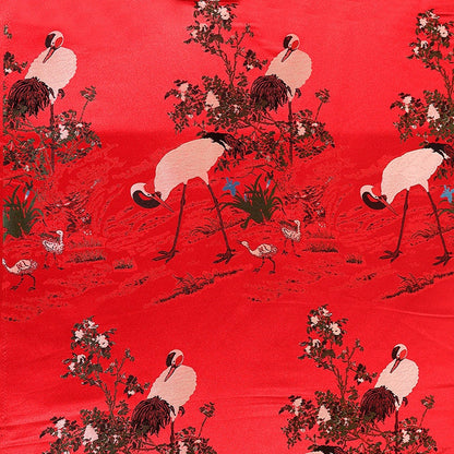 Crane Damask Jacquard Satin Fabric: 29.5"W Rayon Sewing/Upholstery