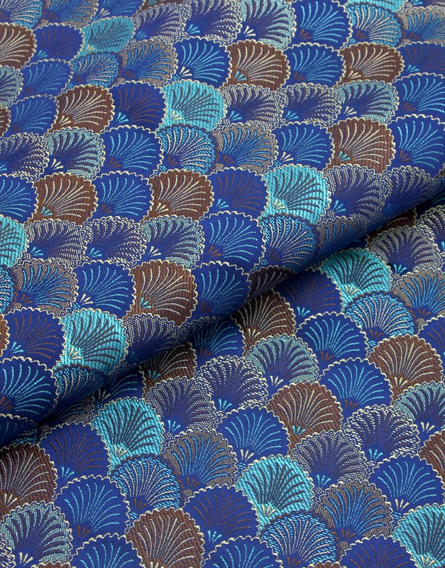 Japanese Fan Fabric: Silk Rayon Jacquard Brocade (29.5" Width)
