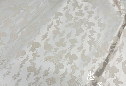 Crane Brocade Fabric: Colorful Cheongsam Qipao Material (29.5"W)