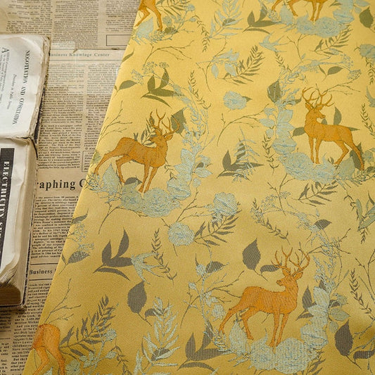 Deer Print Rayon Jacquard Fabric: 59" Wide, Upholstery & Costume