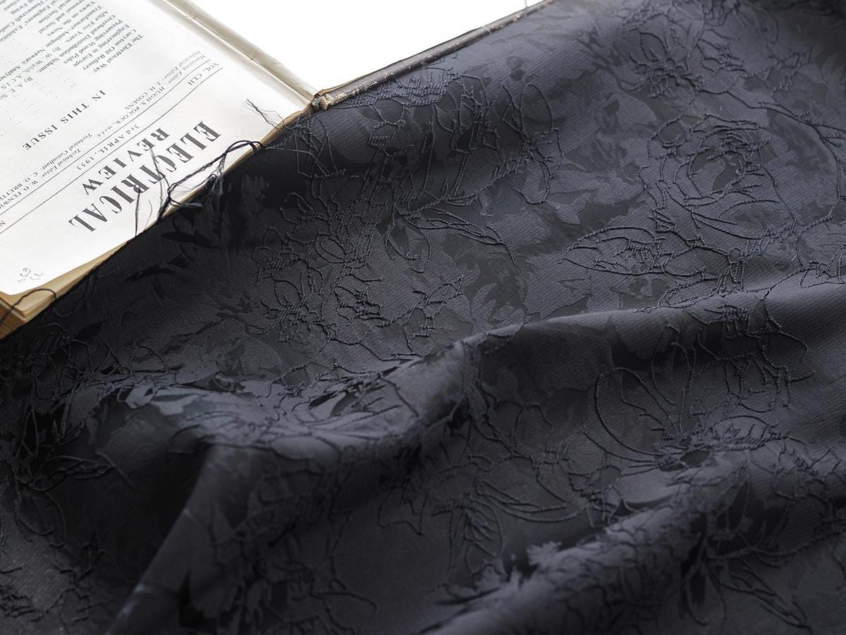 Embossed Jacquard Fabric: 3D Texture, Silver Thread Blend - 55" Wide