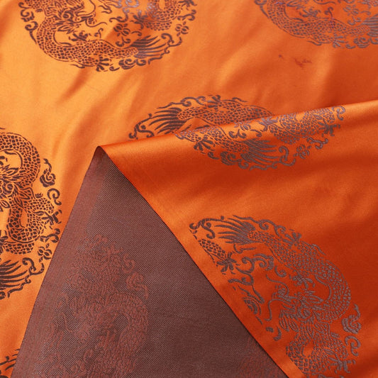 Chinese Dragon Brocade Fabric: Nylon Upholstery, Costume, Decor (29.5"W)